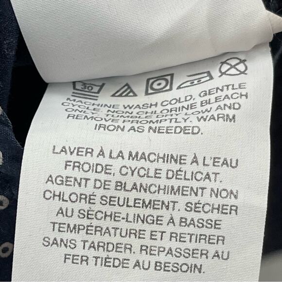 J. Crew Perfect Fit 100% Cotton Navy Blue Button Front Rounded Collar Shirt 6 - Picture 8 of 8